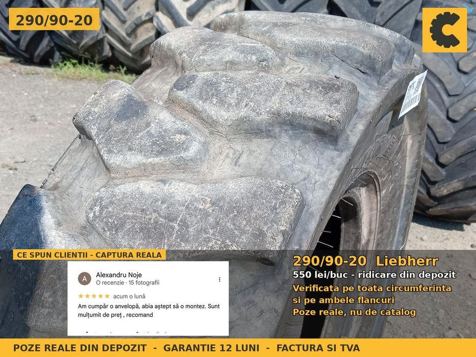 Anvelope Cauciucuri 290/90-20 290/90 20 2909020 Liebherr Buldo Miniincarcator si Industrial Utilaje Agricole SH Second Hand SECOND HAND Garantie 1 An