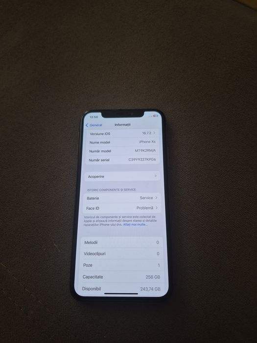 Iphone XS 256GB gold ( nu funcționează Face ID )