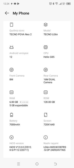Tecno pova neo 2 garantiya