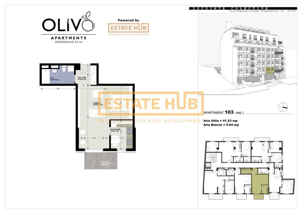 Apartament cu 1 camera la 3 minute de FSEGA-0% comision