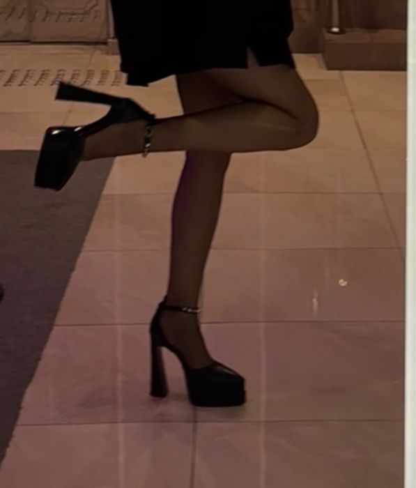 Черные туфли на платформе (Gold River) — 39 размер