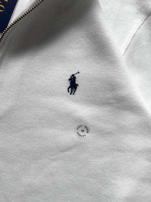 Polo Ralph Lauren Quarter Zip Alb – Mărimea M – Nou cu Etichetă