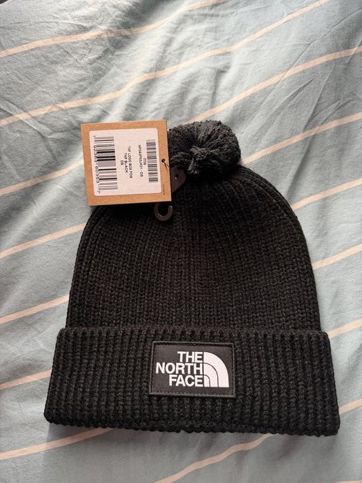 The North Face TNF Logo Box Pom caciula cu ciucure culoare negru noua