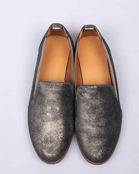 Emanuelle Vee pantofi dama NOI, piele naturala ,nr.37 ,gri/albastrui