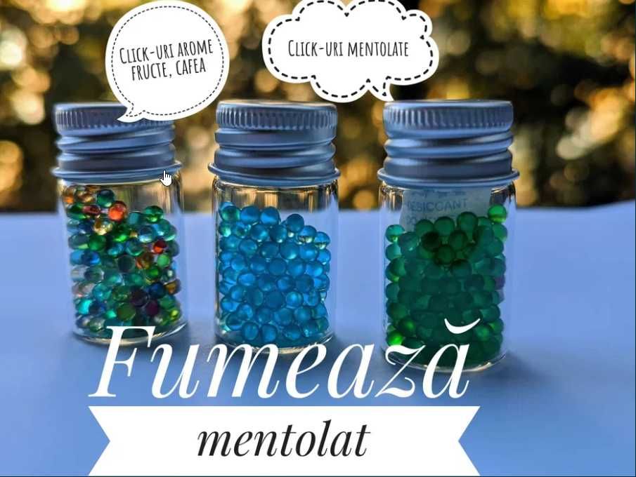 Click mentol capsule mentolate pentru țigări filtru