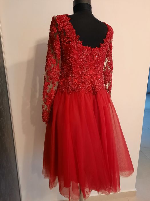 Rochie bijuterie corset seara rosie