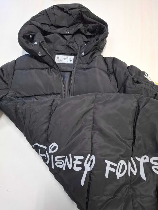 Черно  дълго ватирано яке