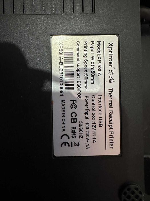 Принтер чеков Xprinter XP58II USB