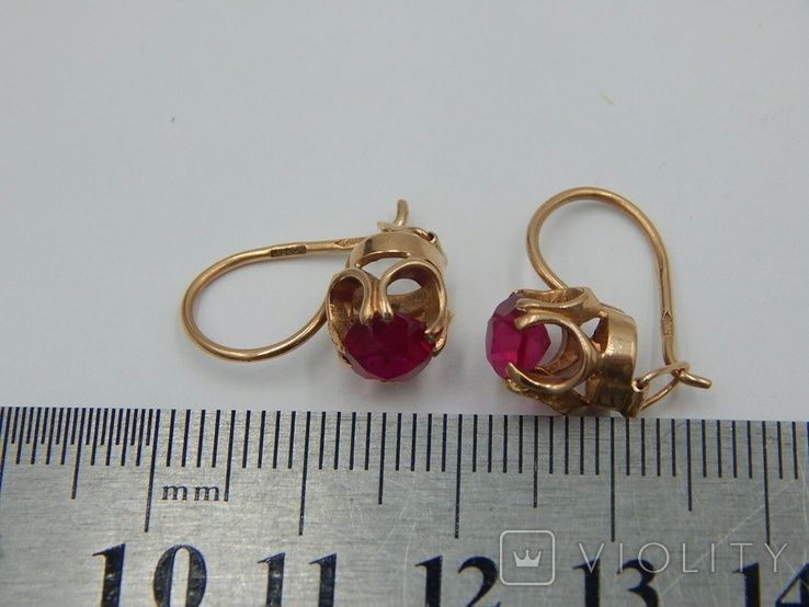 Советские серьги 583 пробы