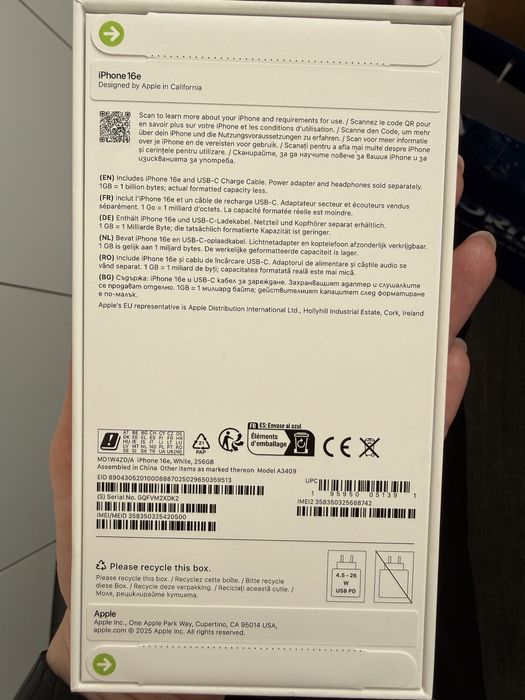 НЕОТВАРЯН iphone 16e 256GB
