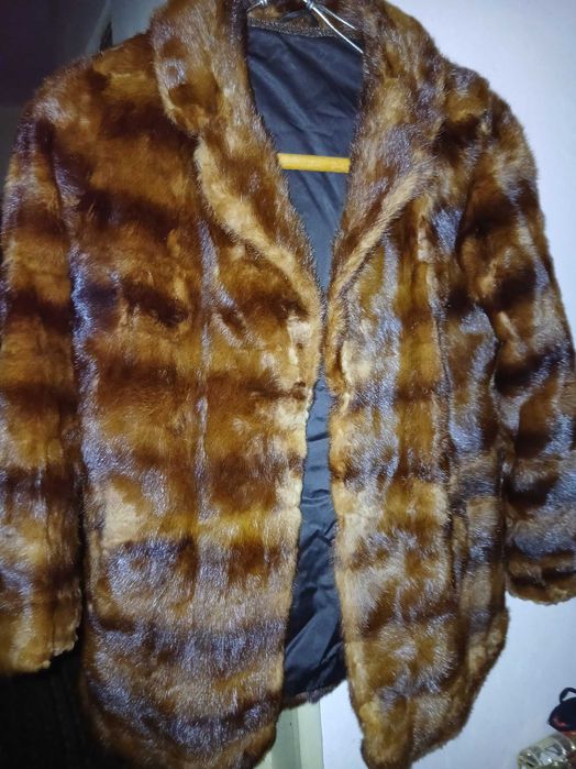 Haină Blană Naturală Nurcă/Vizon Premium- Model Kimono - Nouă