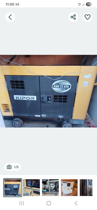 Generator diesel  monofazat  Kipor 12 STA cu automatizare