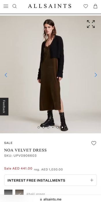 брендовый сарафан бархат и шелк ALLSANT скидка L платья