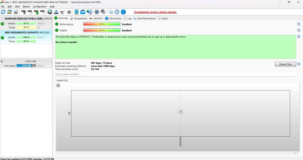 Hdd 500gb 100% sanatate