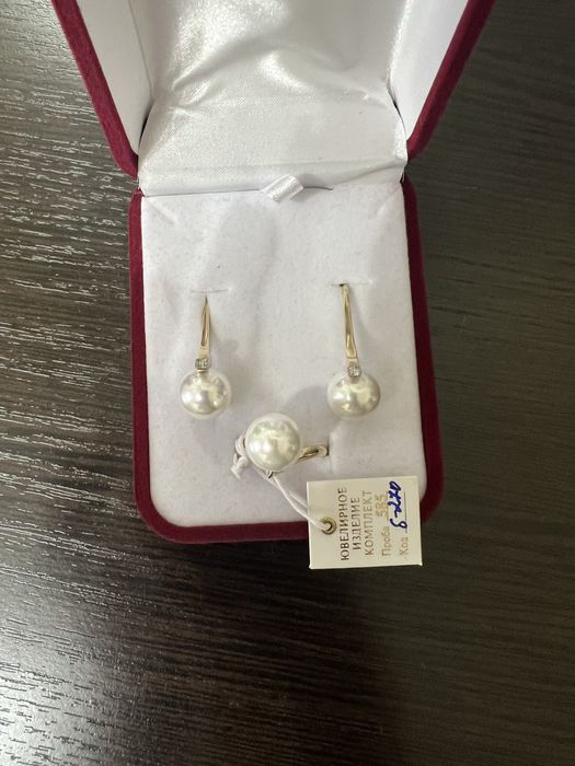 Набор золото бриллиант, жемчуг