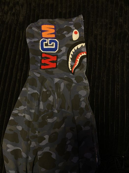 BAPE blue camo hoodie суичер (size:М) (Оригиален)