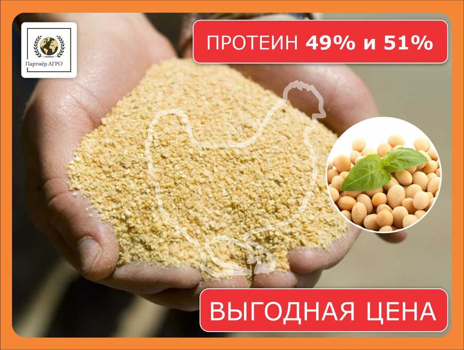 Соевый шрот АСВ 49% и 51% поставки в Алматы