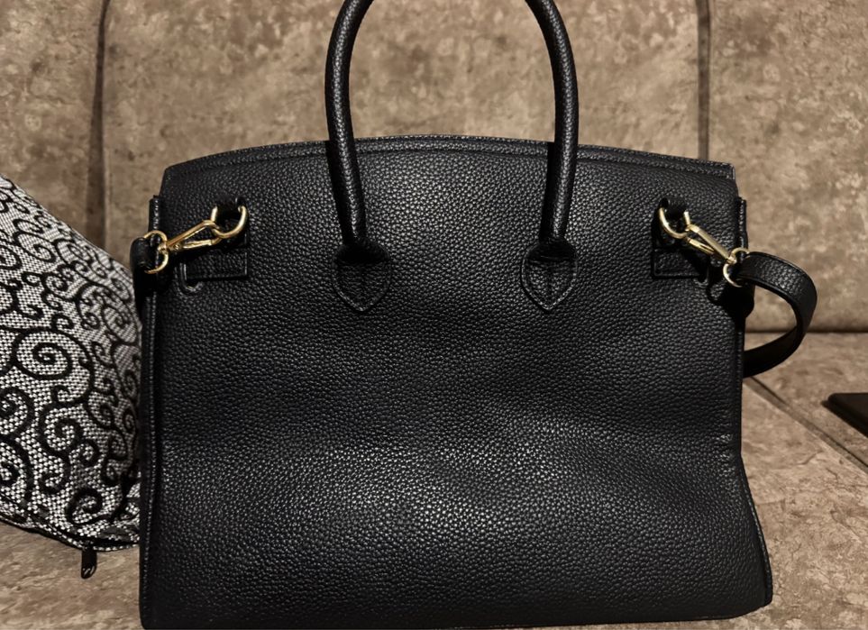Продаю стильную чёрную сумку в стиле Hermès Birkin