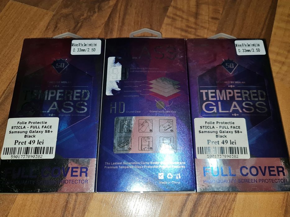 Folie sticla full cover originala Weilen Samsung Galaxy S8+ S8 Plus
