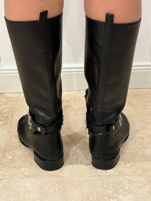 Cizme Piele ZARA cu Catarama Metalica