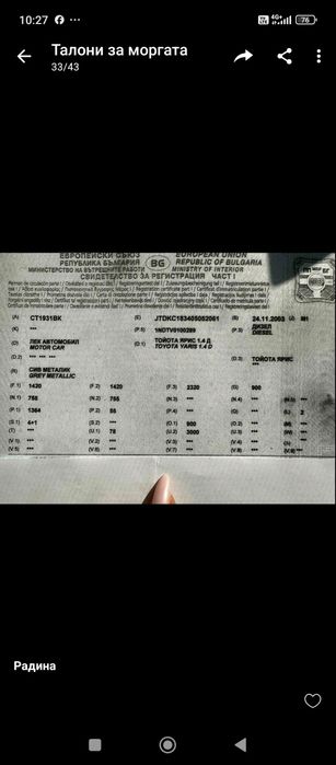 Toyota Yaris 1.4 D4D 75 к.с на части