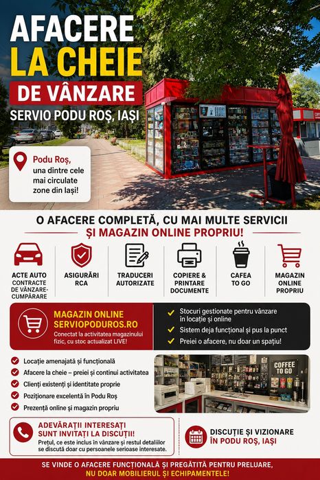 Afacere de vânzare – Servio Podu Roș, Iași