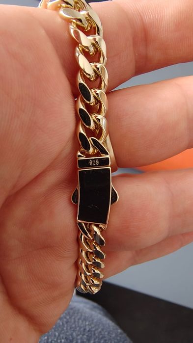 Lant Cuban masiv – argint 925 placat aur 14K, 63.5g, 50cm – finisaj premium