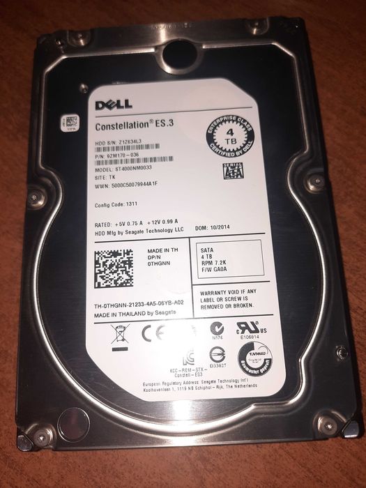 Dell HDD 4000 gb для видеонаблюдения и пк