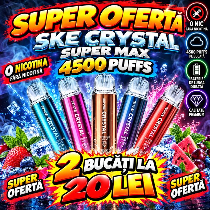 Vape 4500 Puffs Super oferta 2 bucati la pretul afisat