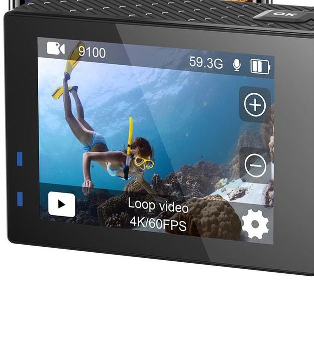 Екшън камера ultra hd 4k60fps с тъчскрийн 20 mp