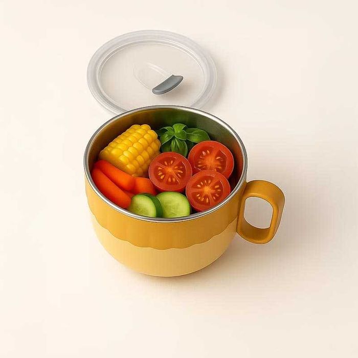 Кутия за храна с капак и дръжка – неръждаема стомана