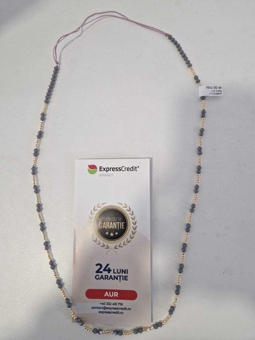 Colier cu snur si bilute de aur (AG32 B27110.2) 2 ANI GARANTIE!