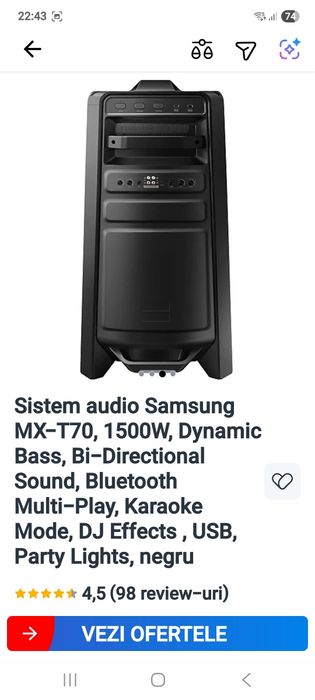 Sistem audio in garanție , folosit două luni