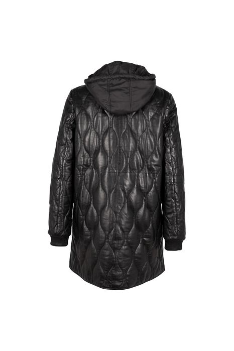 Geaca Lunga de Iarna din Piele Dama Mauritius Neagra GWArjeta