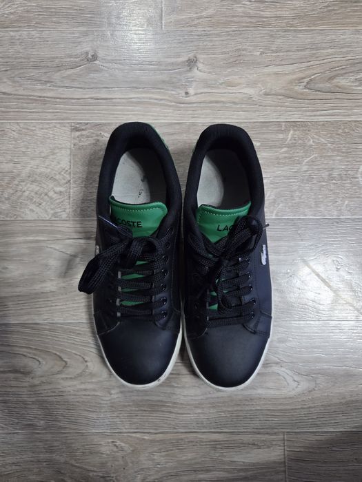 Кеды Lacoste черно зеленого цвета