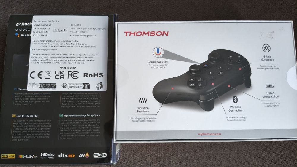 RockTek G2 Streaming Box 4K + Gamepad Thomson 400A