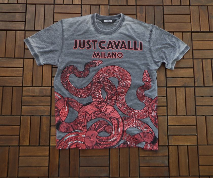Мъжка тениска Just Cavalli T-Shirt With Logo And Snakes 
мъжка тениска