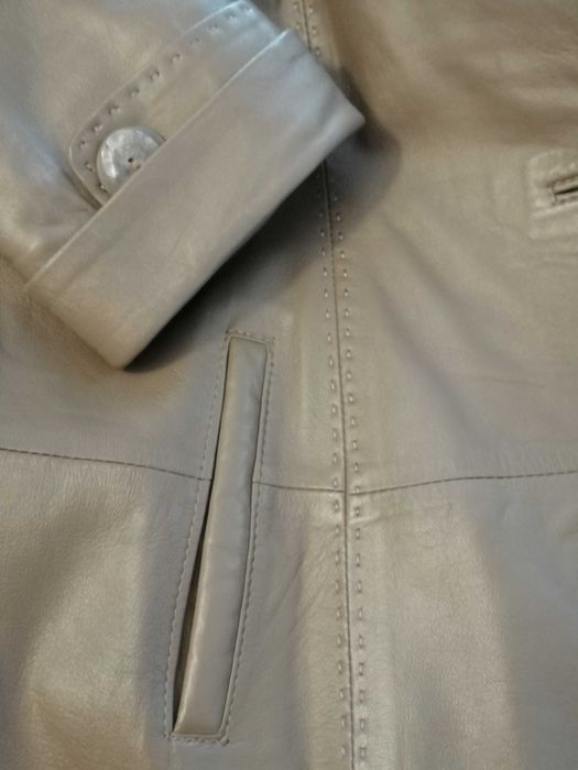 Geaca / jacheta piele XL, noua, culoare taupe