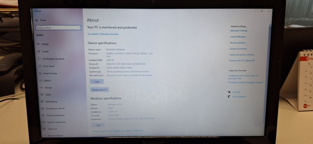 Lenovo g50-80 i5-5200u CPU 2.20Ghz AMD Radeon R5 M330
Model No G50-80