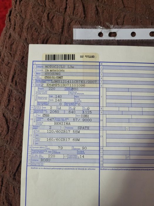 Motocicleta Hyosung GT650 S