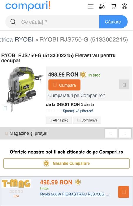 Pendular fierastrau vertical RYOBI