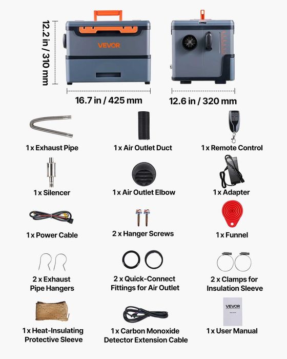 НЕМСКИ 8KW дизелов отоплител + ПОДАРЪК ЛЕД ФЕНЕР