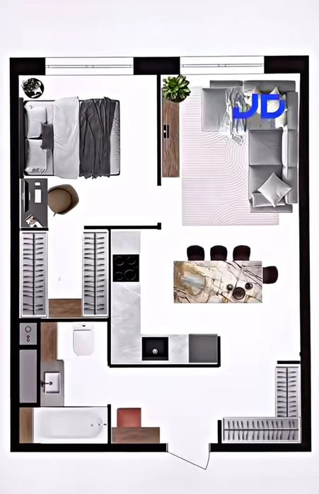 Продаётся Своя - 42.6m2 ( коробка ) ЖК YUGNAKIY, Мирзо-Улугбекский р.