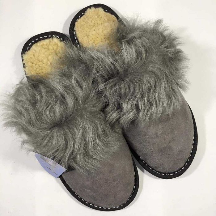 Papuci de casă din blană naturală ovină