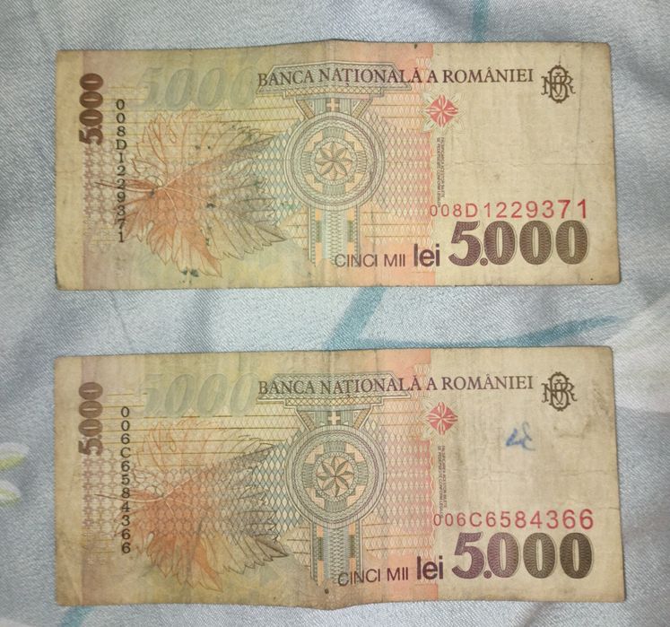 Bacnota de 5000 de lei ediția 1998