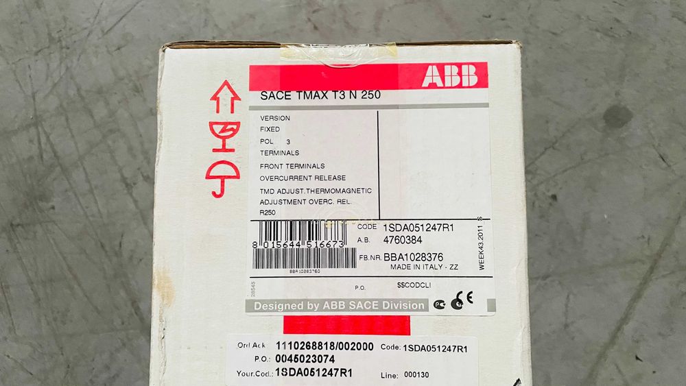 Intrerupator automat (disjunctor - usol) XT3N 250 TMD 250A-2500 3P FF