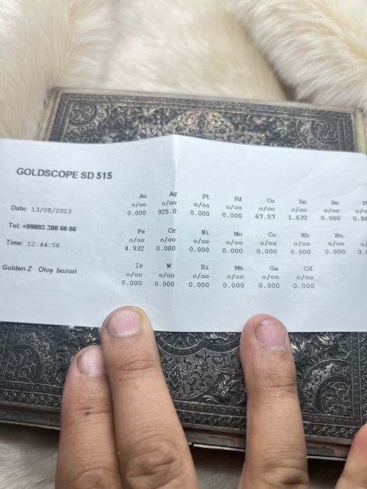 Elegantniy serebrenaya wkatulka  925proba 600gr