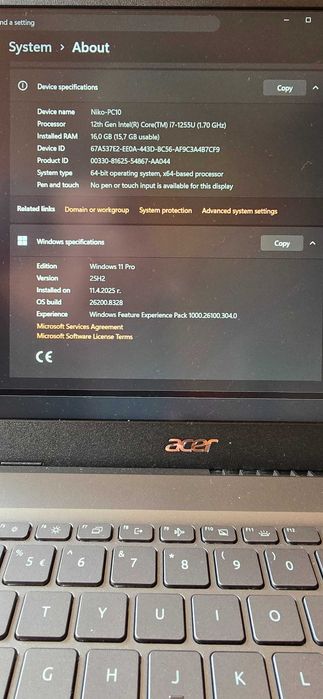 Лаптоп Acer Aspire 5 A515-57G Intel Core i7 - 12th Gen