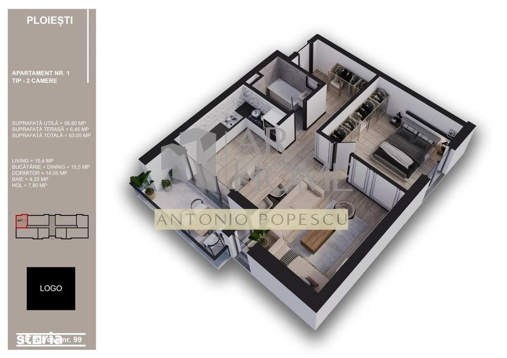 Vanzare apartament 2 camere premium,  bloc nou, Ploiesti,  zona Albert
