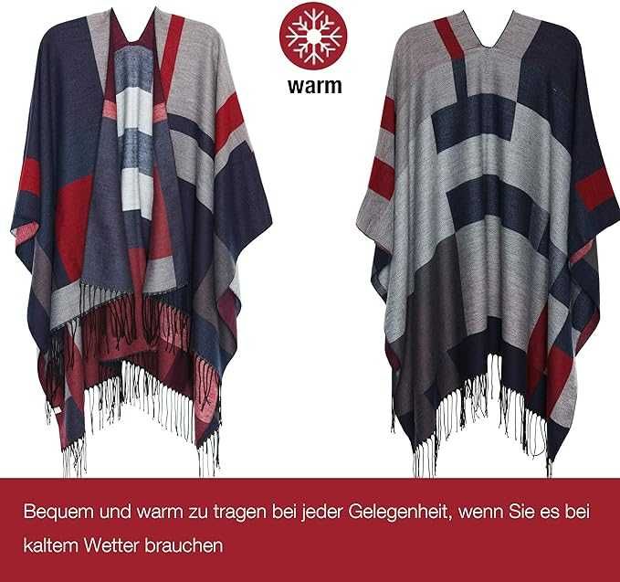 Елегантно Дамско пончо, 152/132 см